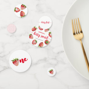 Strawberry First Birthday Berry Sweet Confetti