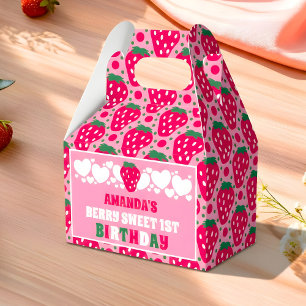 Strawberry First Birthday Celebration Favour Box