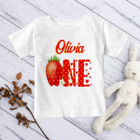 Strawberry first birthday personalised name