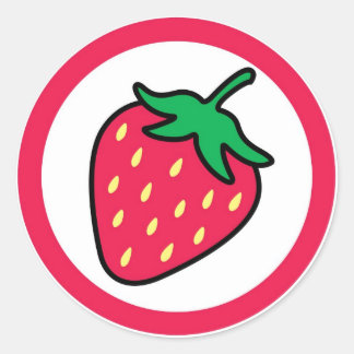 Strawberry flavour visual circle sticker labels