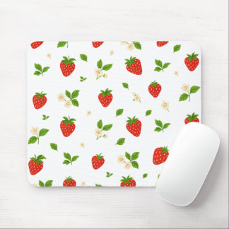 Strawberry floral pattern mouse pad, cute watercol pad