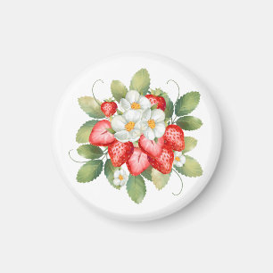 Strawberry Flower Fruit Decor Kitchen Magnet