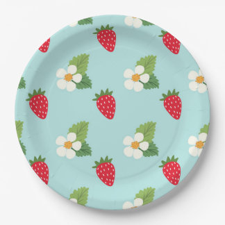 Strawberry Flower Paper Plate