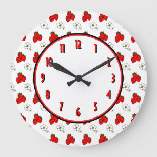 Strawberry Flower Retro Kitchen Wall Clock