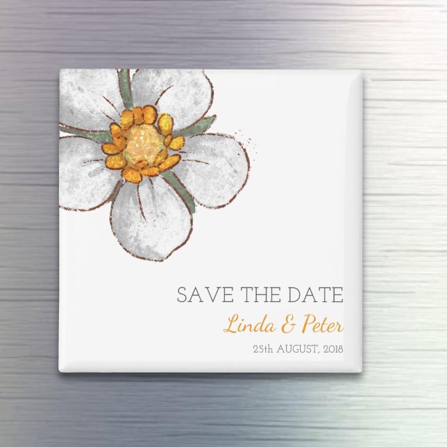 Strawberry Flower Wedding Save the Date Magnet (Creator Uploaded)