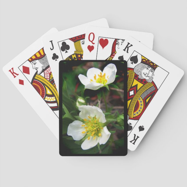 Strawberry Flowers Playing Cards (Back)
