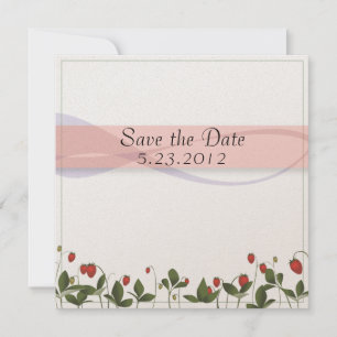 Strawberry Flowers Save The Date