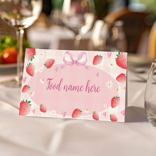 Strawberry Food Tent Place Card Berry First
