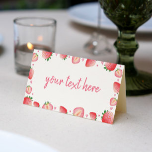 Strawberry Food Tent Place Card Berry Sweet