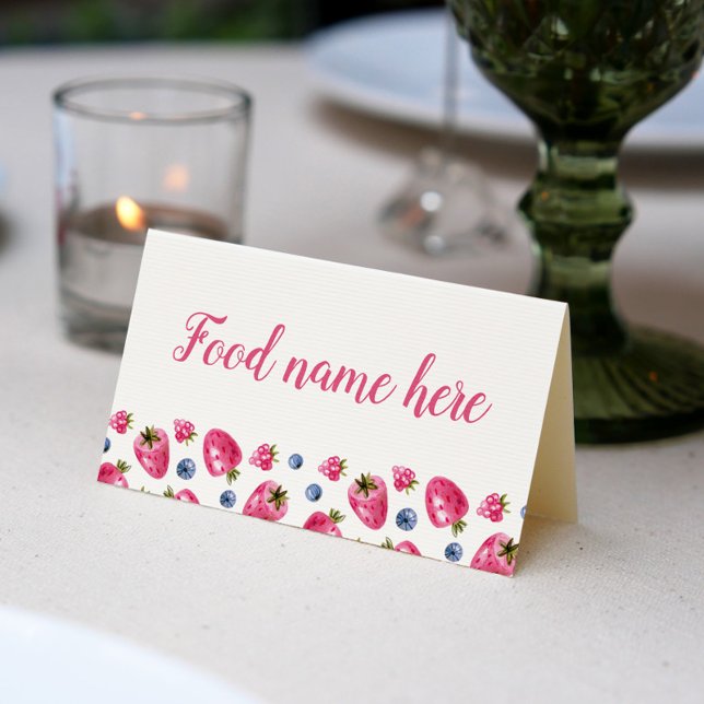 Strawberry Food Tent Place Card Berry Sweet (Creator Uploaded)