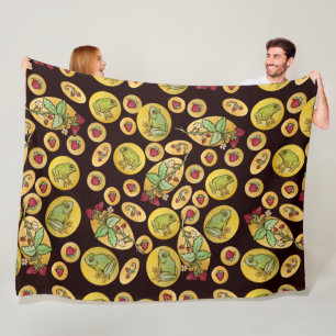 Strawberry Frogs Forever Fleece Blanket