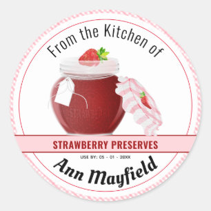 Strawberry Fruit Canning   Jam Jar Label