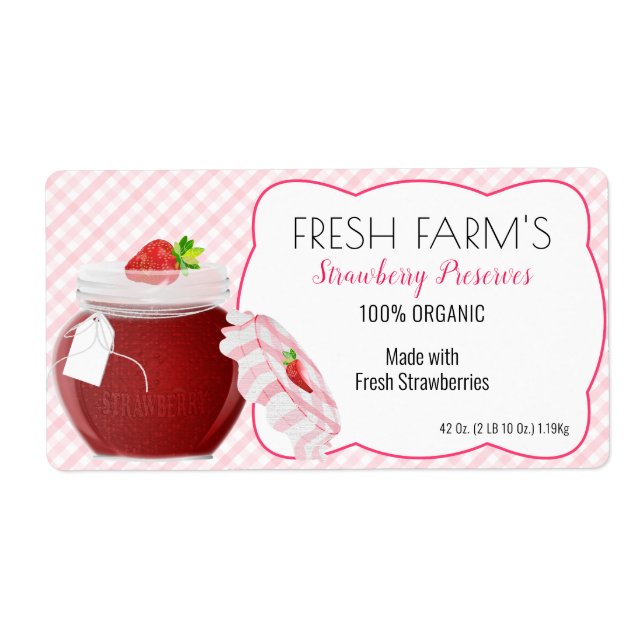 Strawberry Fruit Canning | Jar Label (Front)