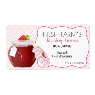 Strawberry Fruit Canning   Jar Label