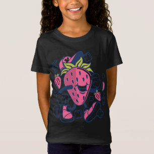 Strawberry Fruit Cartoon Character Funny T-Shirt