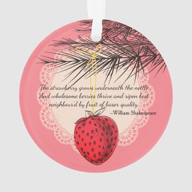 Strawberry fruit culinary Christmas ornament (Back)