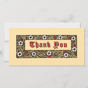 Strawberry Fruit Floral Foliage Thank You Card