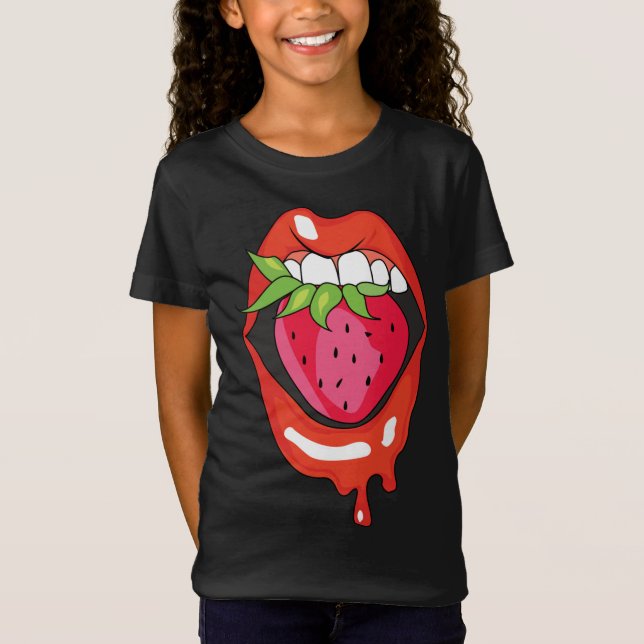 Strawberry Fruit Healthy Delicious Summer Fruit Ve T-Shirt (Front)