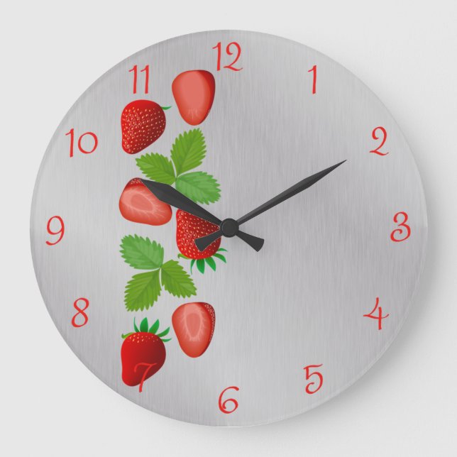Strawberry Fruit, Kitchen Large Clock (Front)