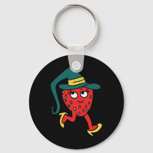 Strawberry Fruit Lazy Halloween Costume Key Ring