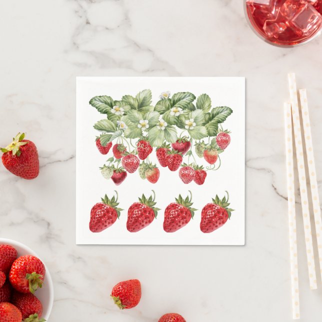 Strawberry Fruit Leaves Decoupage Craft  Napkin (Insitu)