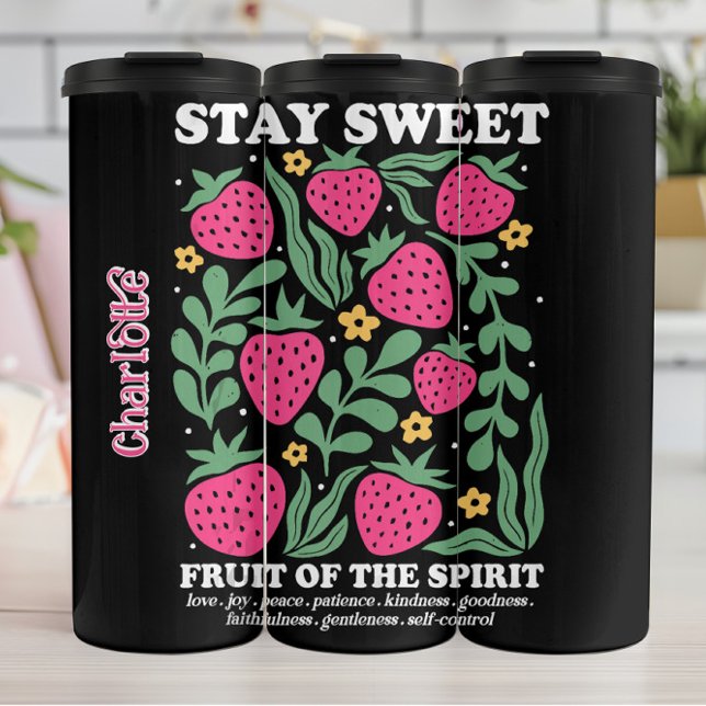 Strawberry Fruit of the Spirit Graphic Thermal Tumbler (Creator Uploaded)