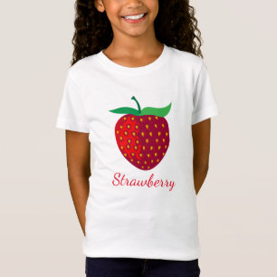 Strawberry Fruit on Girls' Fine Jersey T-Shirt