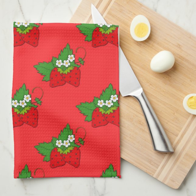 Strawberry Fruit Pattern Kitchen towel (Quarter Fold)