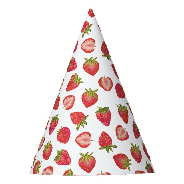 Strawberry fruit pattern party hat (Front)