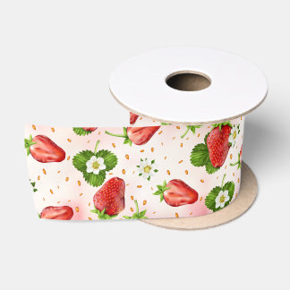 Strawberry Fruit Satin Ribbon