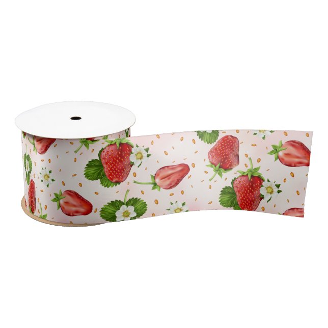 Strawberry Fruit Satin Ribbon (Spool)