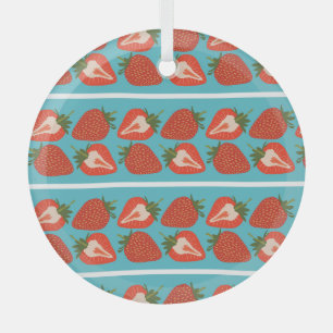 Strawberry Fruit: Seamless Repeat Pattern. Glass Tree Decoration
