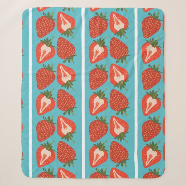 Strawberry Fruit: Seamless Repeat Pattern. Sherpa Blanket (Front)