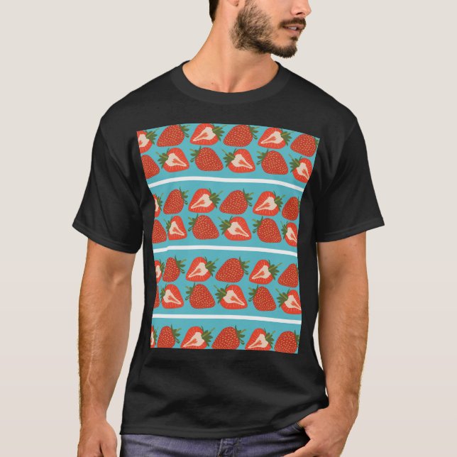 Strawberry Fruit: Seamless Repeat Pattern. T-Shirt (Front)