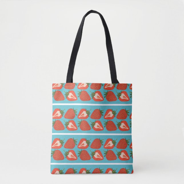 Strawberry Fruit: Seamless Repeat Pattern. Tote Bag (Front)