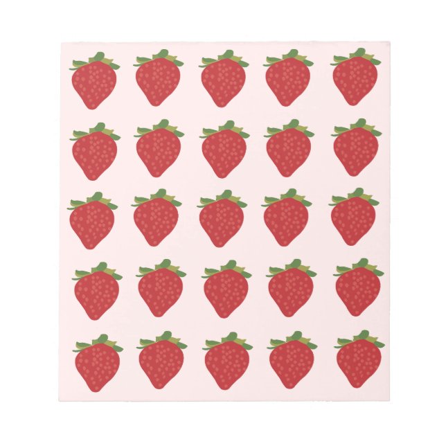 Strawberry Fruit Strawberries Notepad (Front)