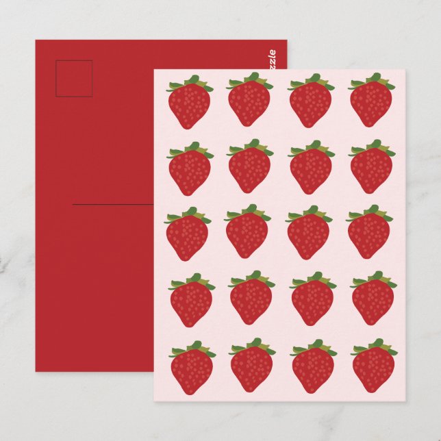 Strawberry Fruit Sweet Summer Strawberries Postcard (Front/Back)