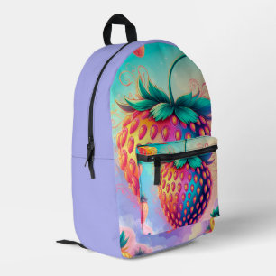 Strawberry Fruit-Themed  Printed Backpack