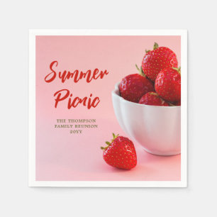 Strawberry Fruits Pic Summer Picnic Family Reunion Napkin