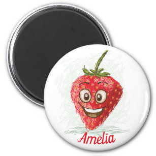 Strawberry funny  personalised cute fridge magnet