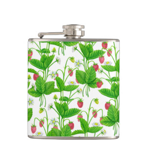 Strawberry garden hip flask