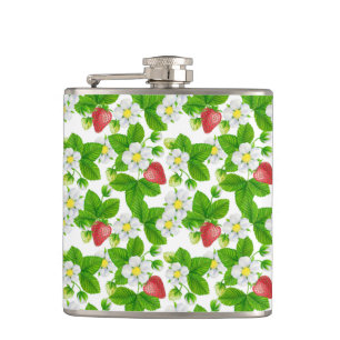 Strawberry garden hip flask