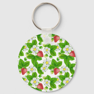 Strawberry garden key ring
