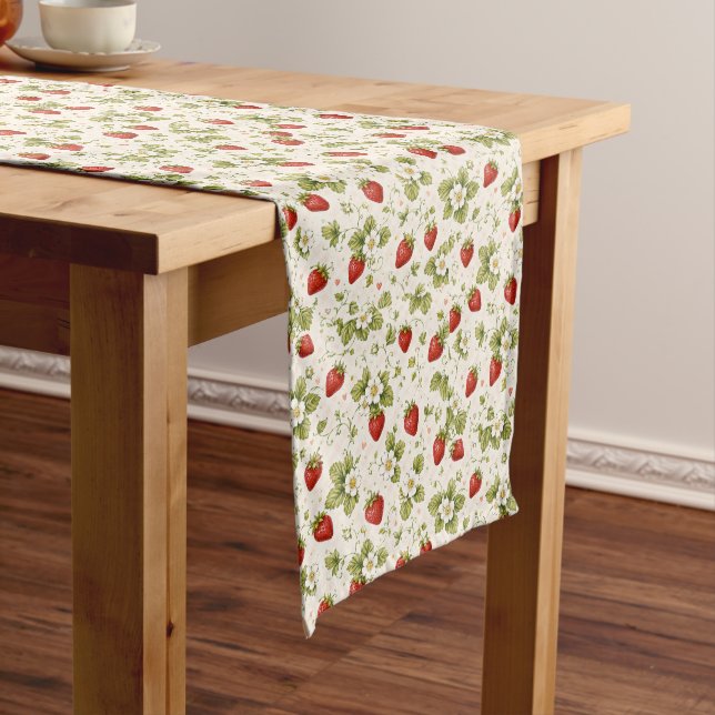 Strawberry Garden Medium Table Runner (In Situ)