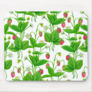 Strawberry garden mouse pad