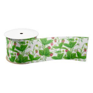 Strawberry garden satin ribbon