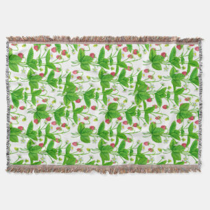 Strawberry garden throw blanket