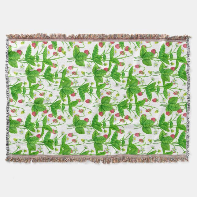 Strawberry garden throw blanket (Front)