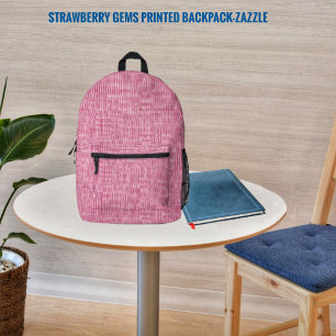 Strawberry Gems Printed Backpack