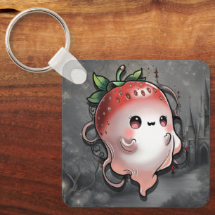 Strawberry Ghost Keychain